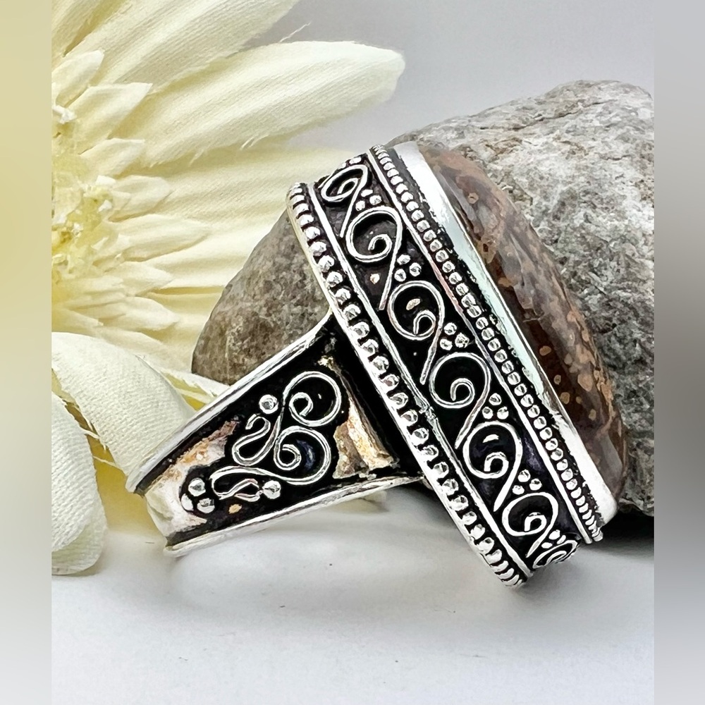 SPIDER WEB JASPER RING - Picture 5 of 9